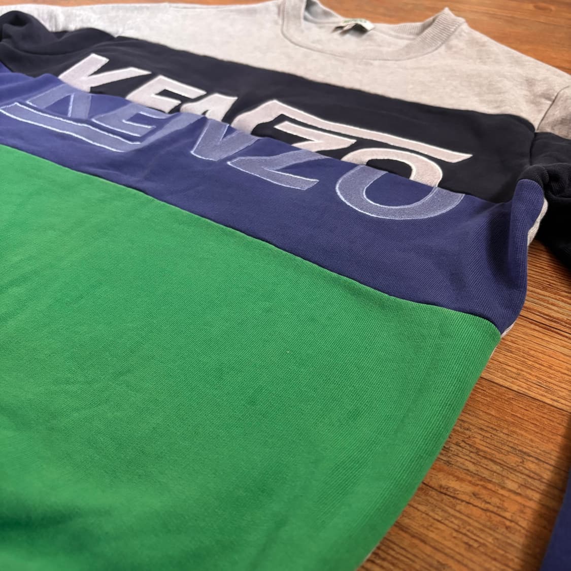 겐조 맨투맨 티셔츠 M 55 입체적인 패턴 컬러 블록  상품이미지8