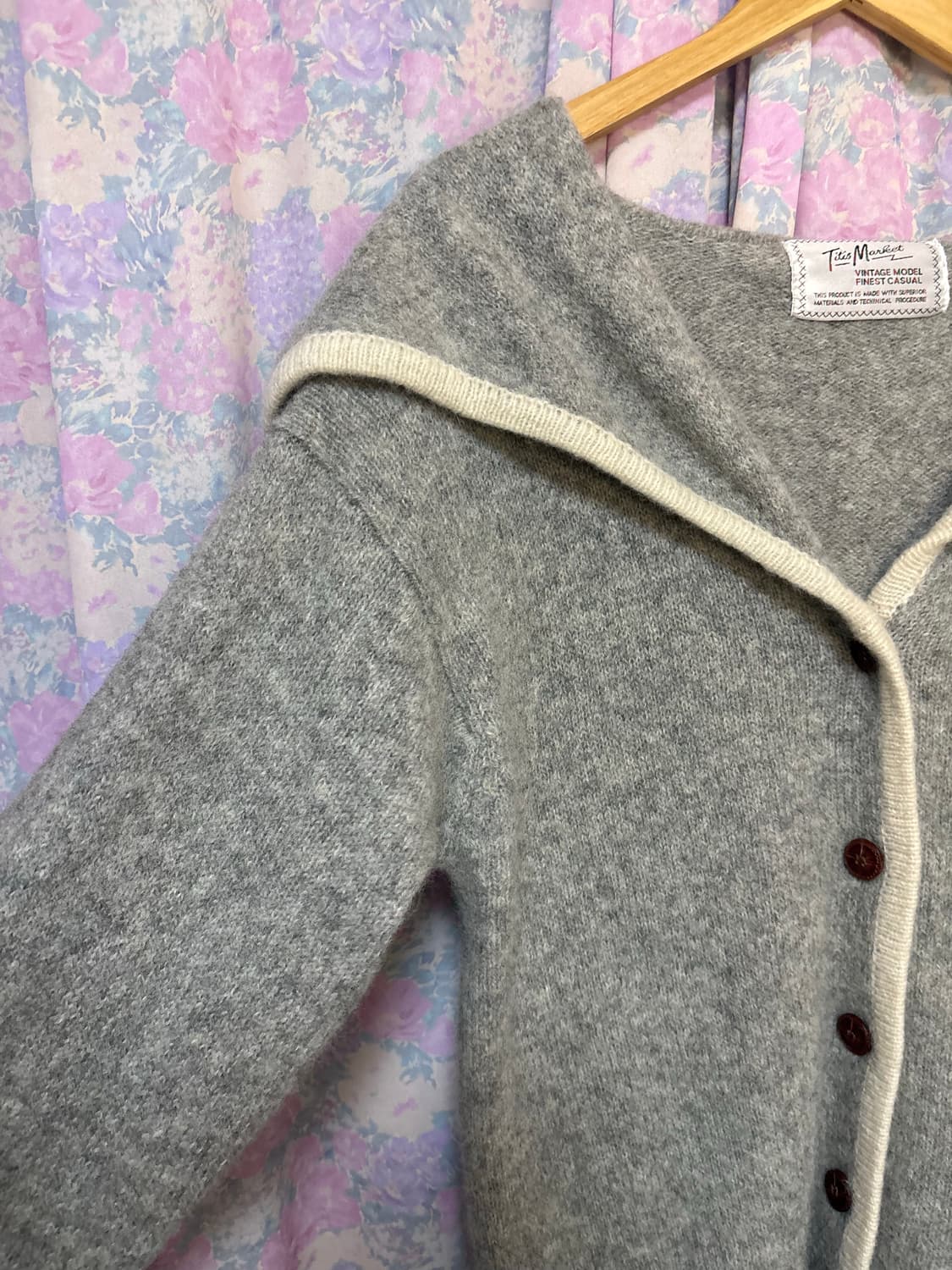 그레이 울 세일러 카라 가디건 상품이미지8