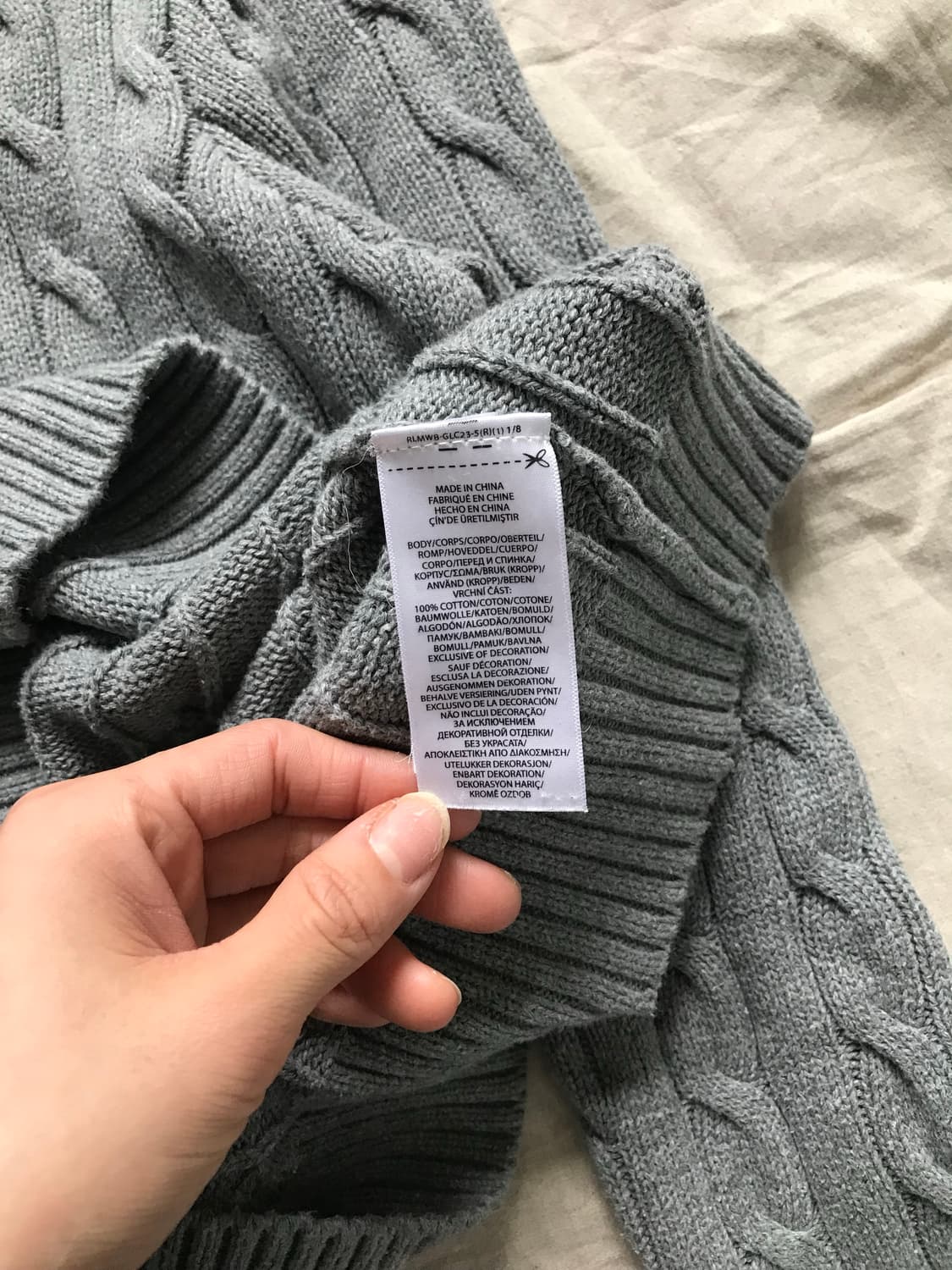 폴로 랄프로렌 포니 로고 그레이 케이블 니트 상품이미지8