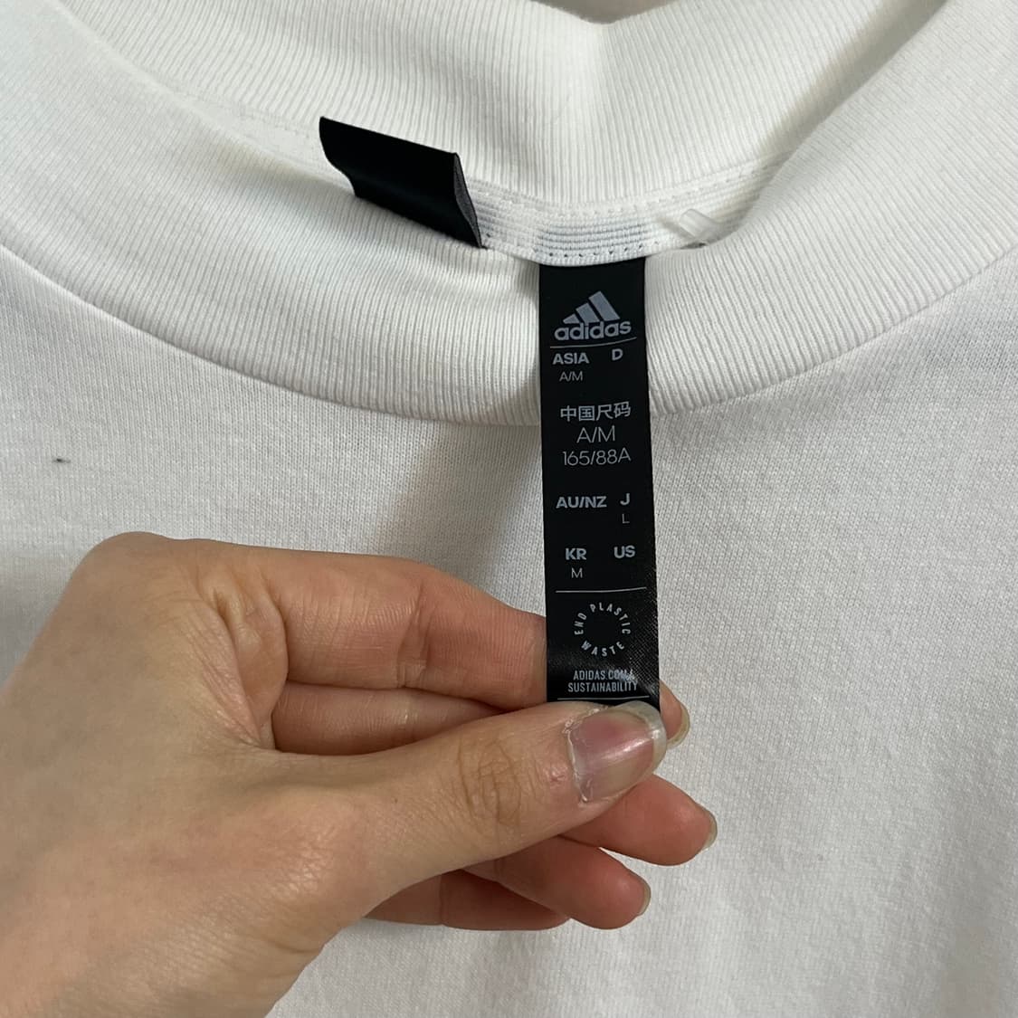 Adidas white three stripes crop t-shirt  상품이미지6