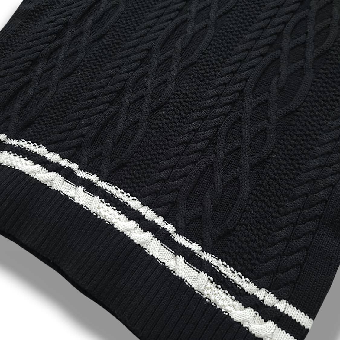 [2XL] 라이프워크 블랙 오버핏 케이블 브이넥 니트 조끼 상품이미지5