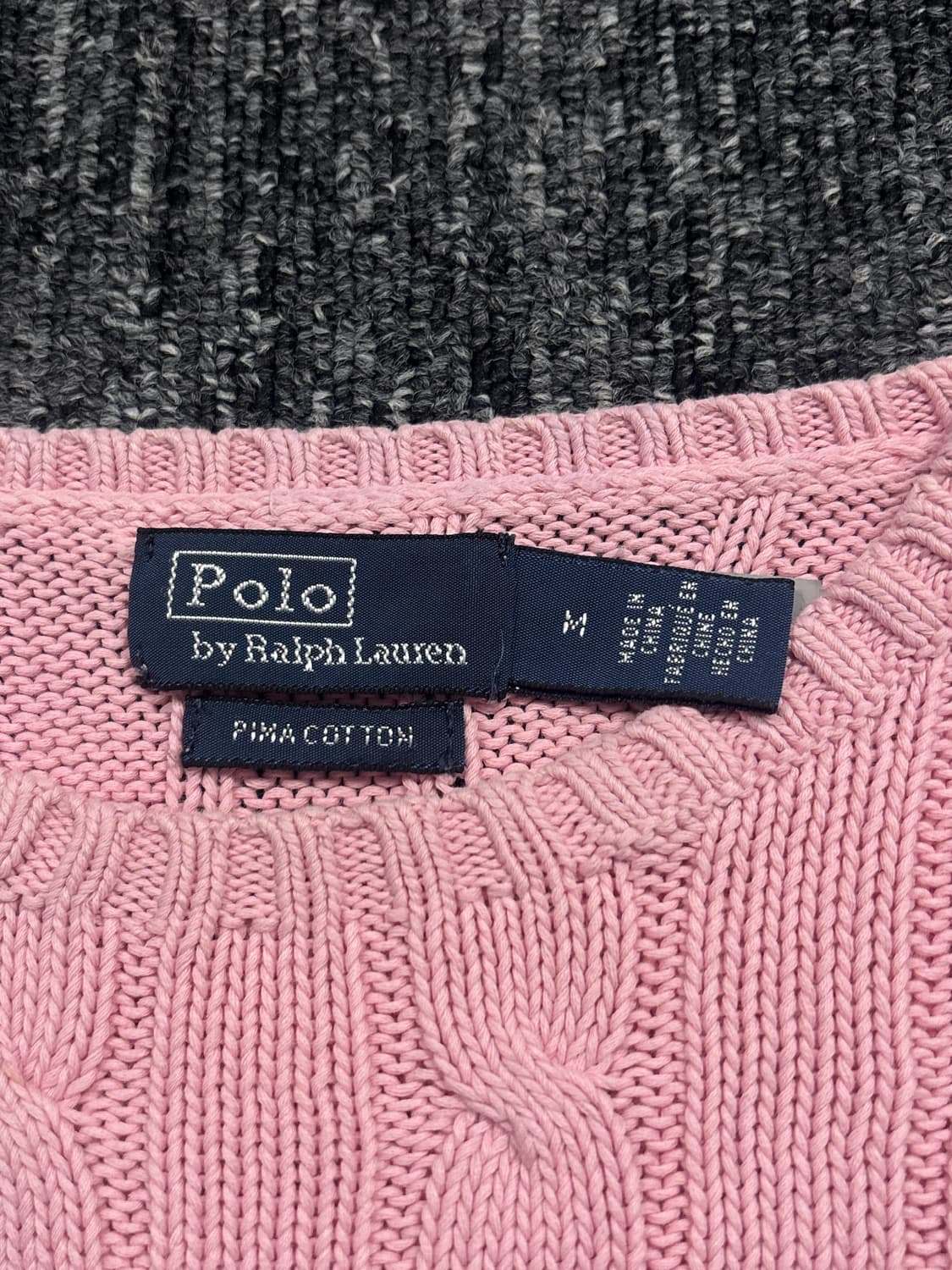 폴로 QR 핑크 꽈배기 니트 상품이미지6