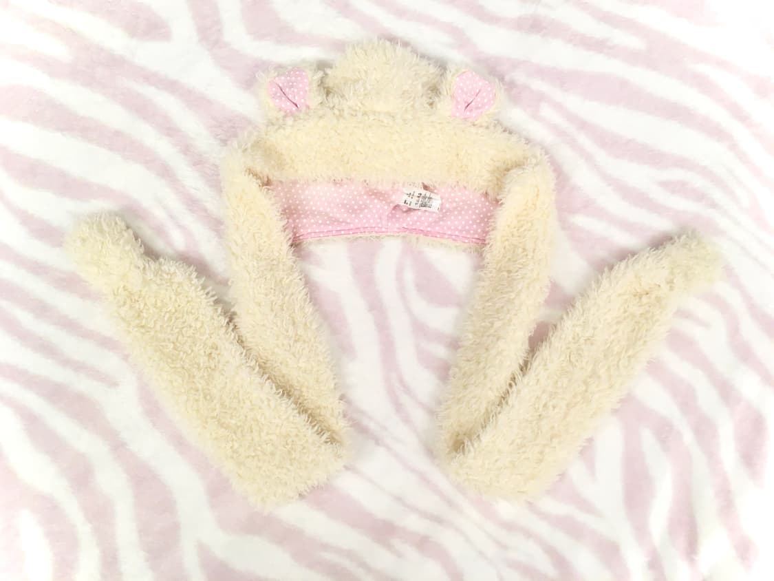 핑크 도트 쿠마미미 퍼 목도리 머플러 히메갸루 헤이세이 상품이미지2