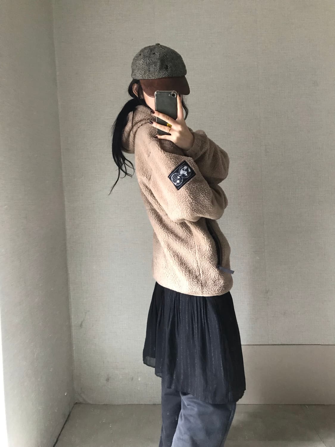 노페 베이지브라운 후리스 상품이미지5