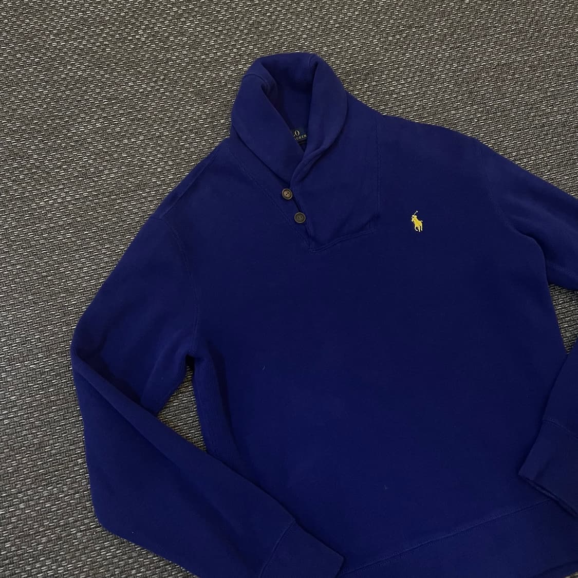 폴로랄프로렌 코발트블루 버튼 숄카라 코튼 니트 상품이미지1