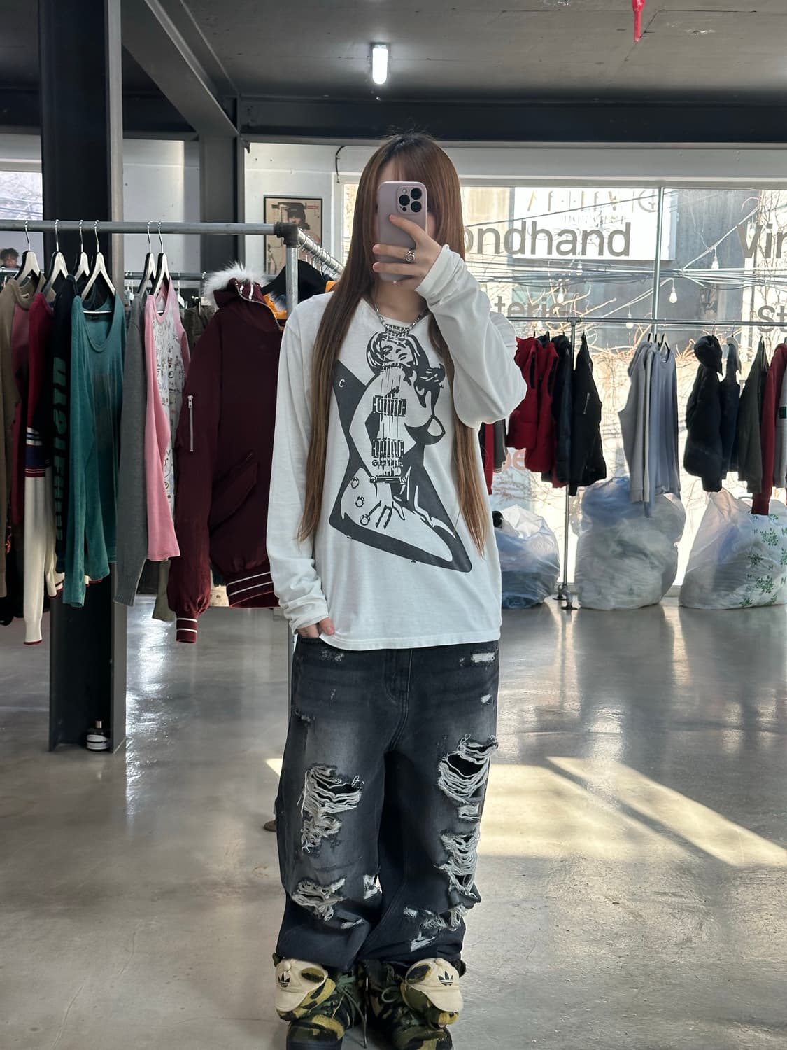 히스테릭글래머 Hysteric Rock 루즈 롱슬리브 상품이미지5