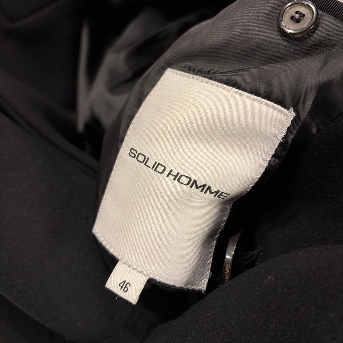 [46] 17s 솔리드옴므 울 블랙 더블 버튼 롱 코트 B985 상품이미지5