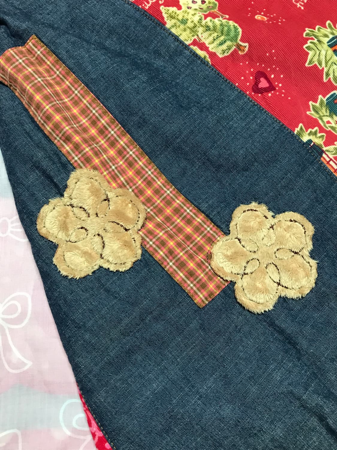 패치워크 데님 하구미 치마 모리 할모리 상품이미지3