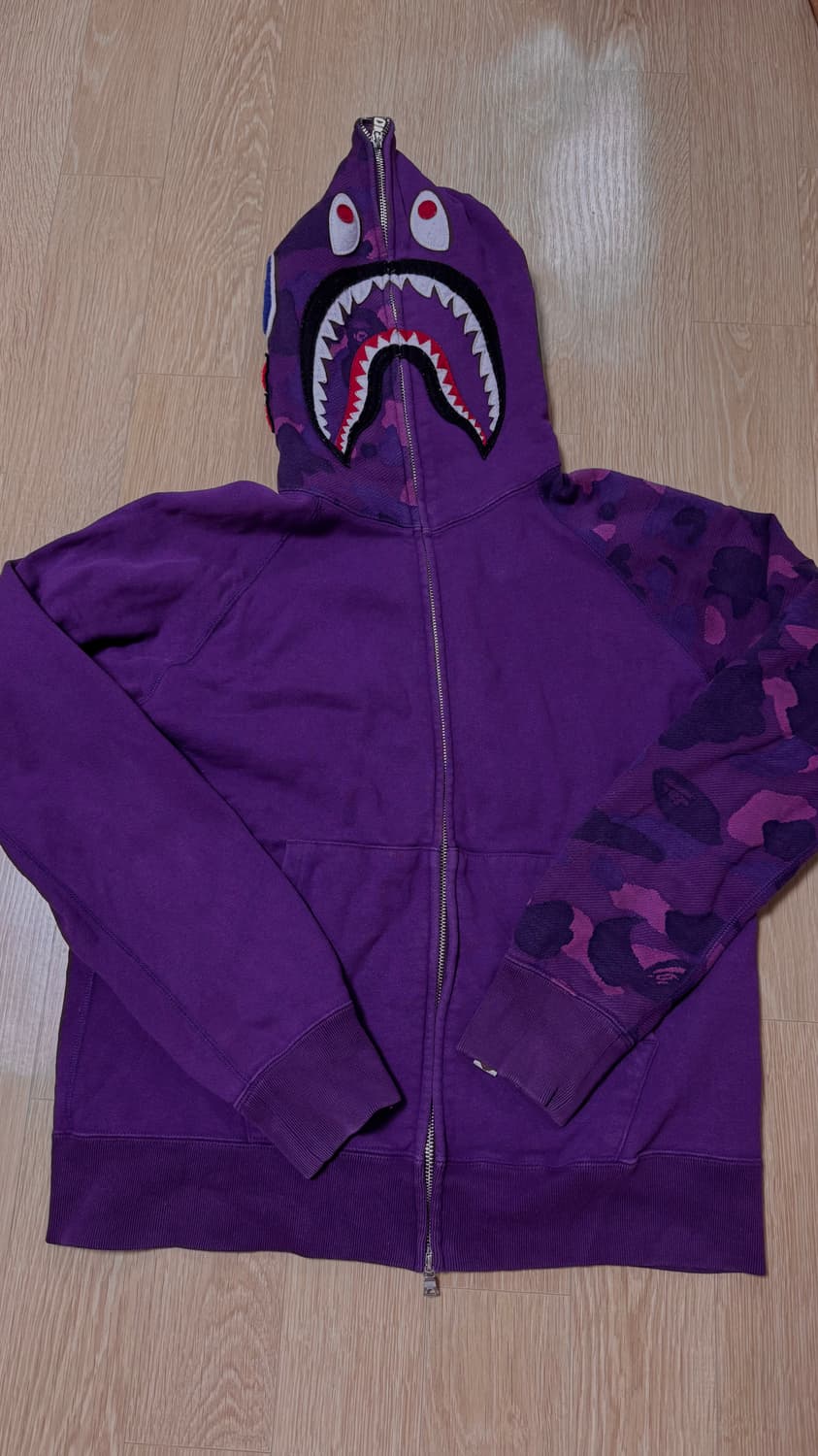 베이프 퍼플 카모 샤크 후드집업 상품이미지1