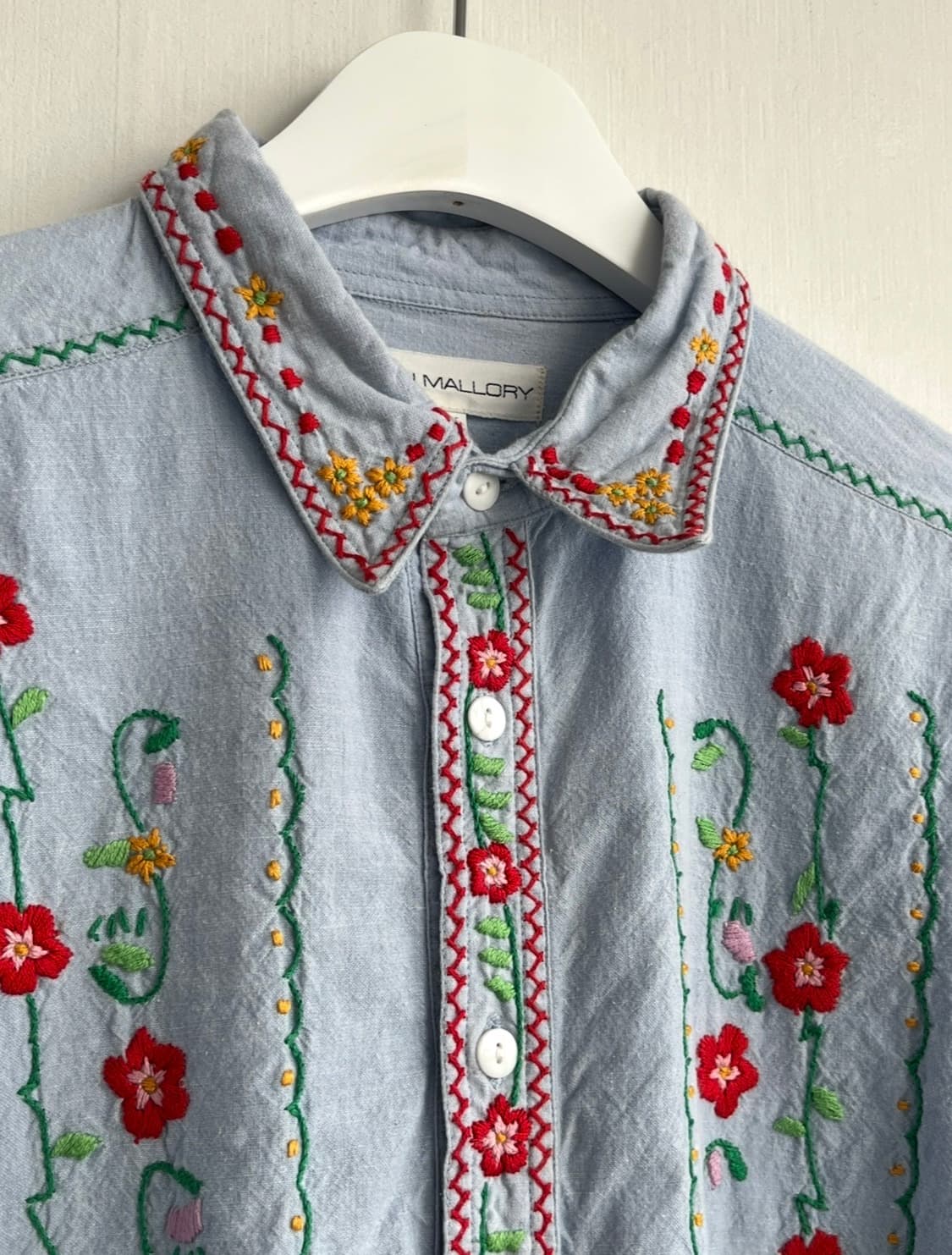 JOHN MALLORY 데님 자수 셔츠 블라우스 상품이미지4