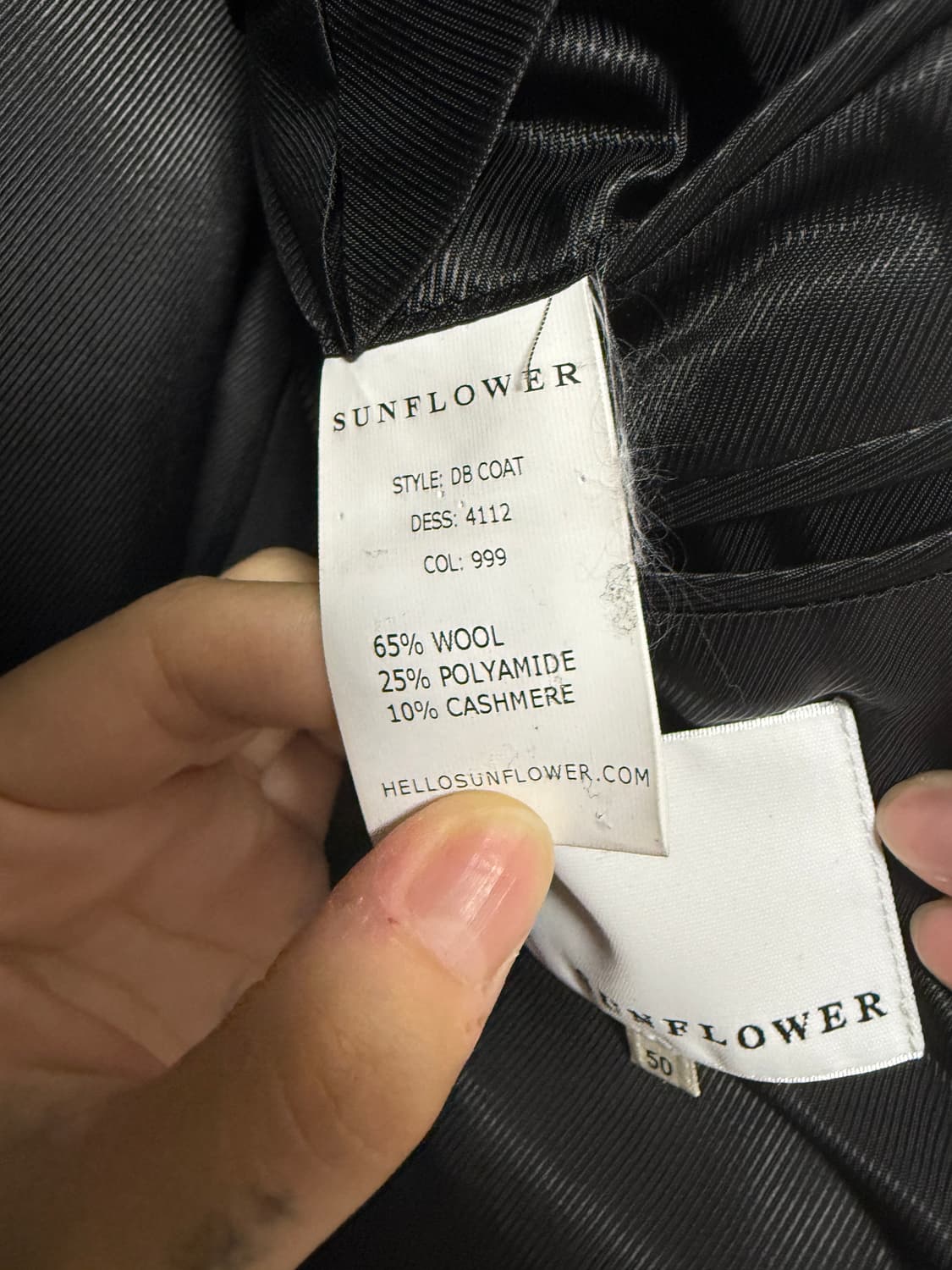 선플라워 블랙 더블코트 M 상품이미지4