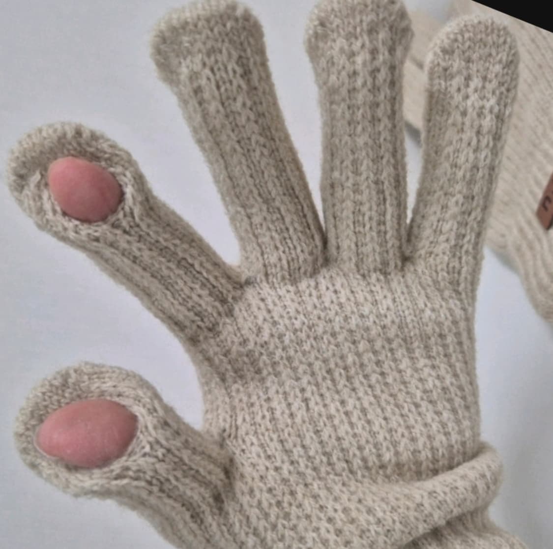 니트 스마트폰터치 겨울장갑(베이지) 상품이미지5