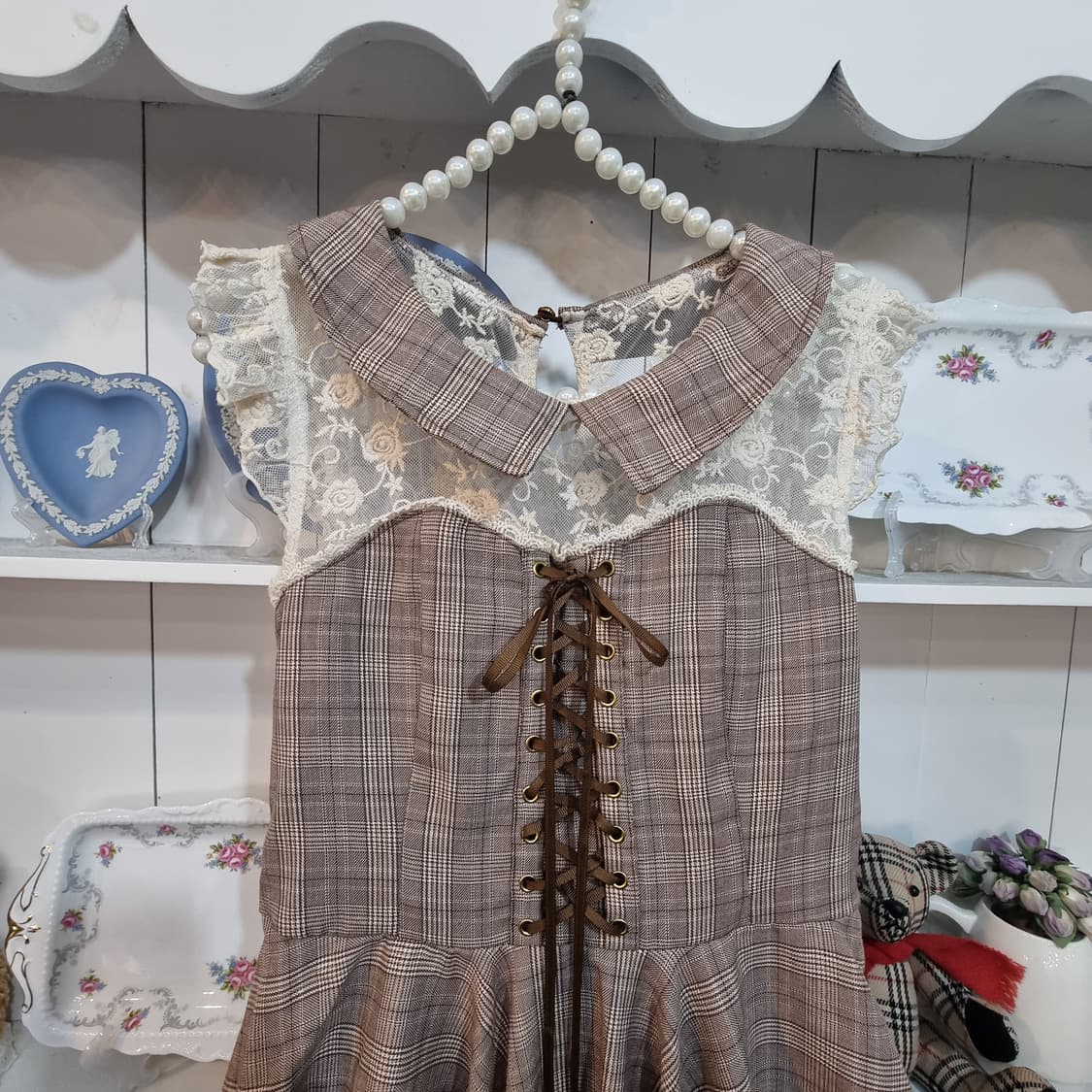 리즈리사(Liz Lisa) 체크 레이스 코르셋 원피스 상품이미지4