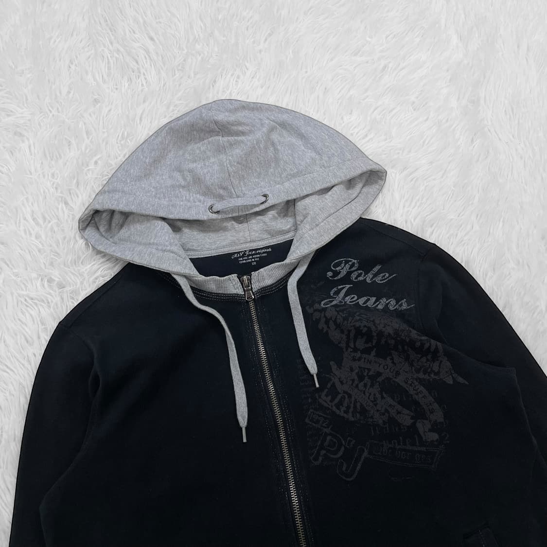 폴로 진스 컴퍼니 투톤 후드집업 블랙 상품이미지3