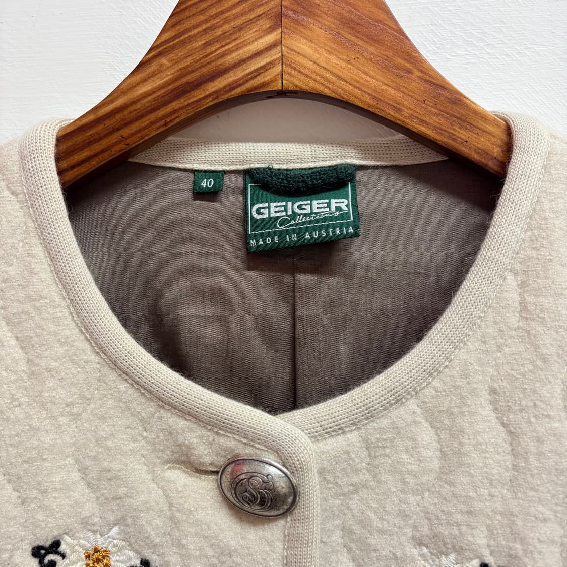 GEIGER 가이거 꽃 자수 퀼팅 울 자켓 40 상품이미지2