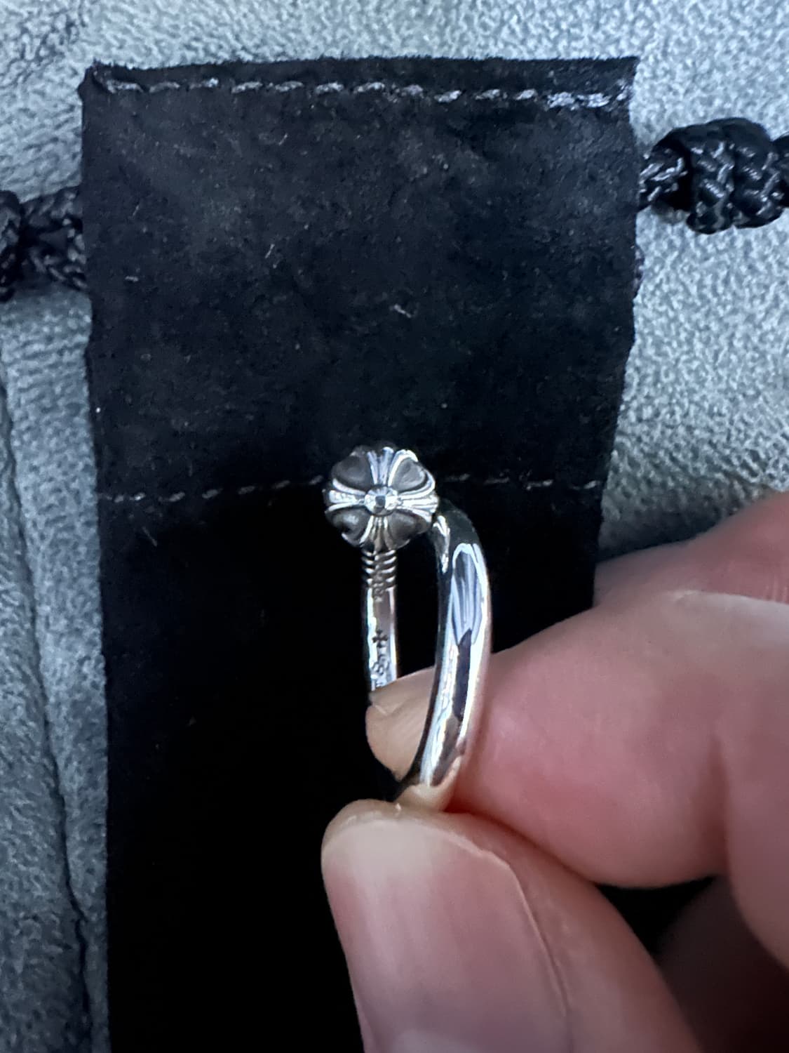 [US7] 크롬하츠 크로스볼 네일 실버링 상품이미지4