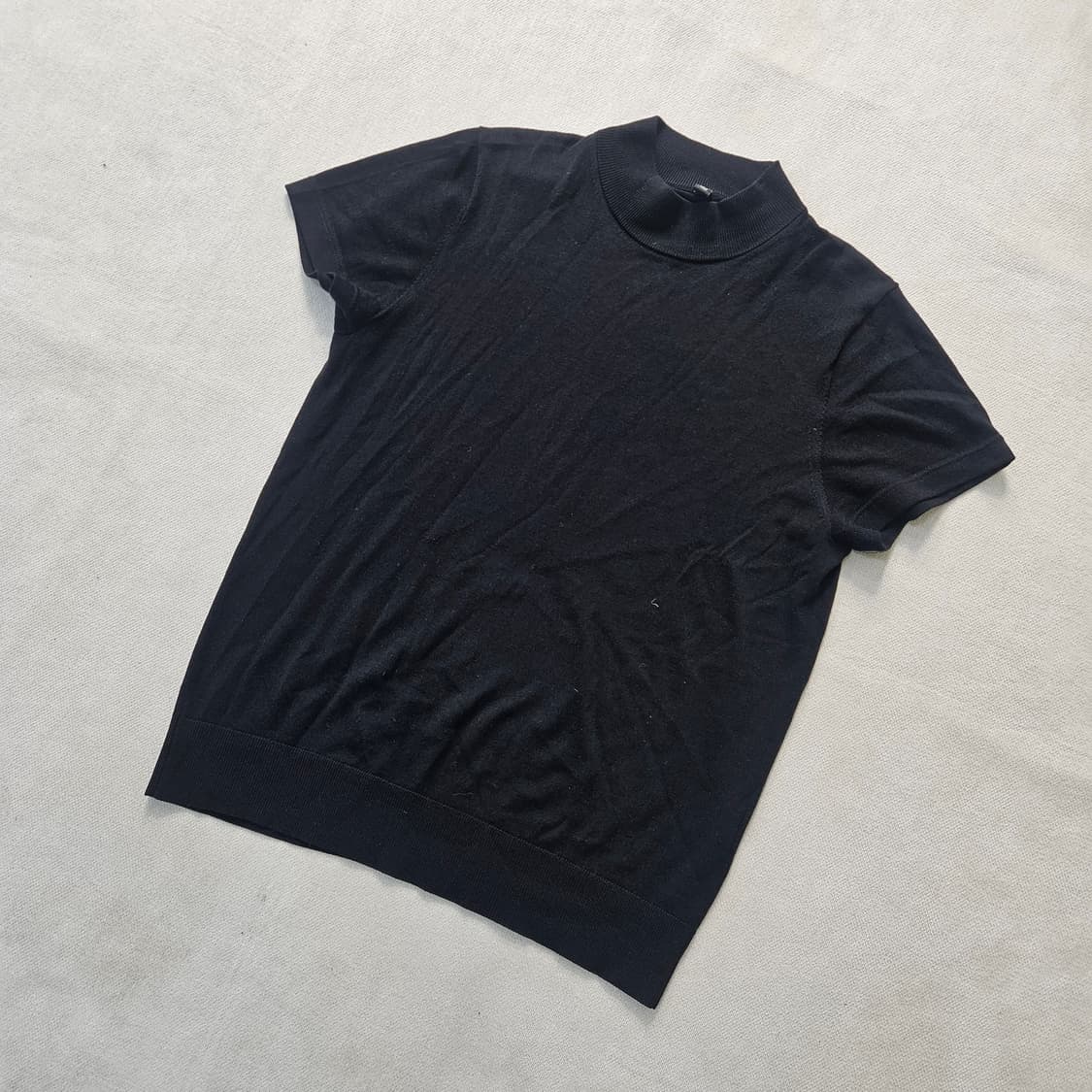 L 유니클로 반하이넥 반팔 니트 0401Y 상품이미지1