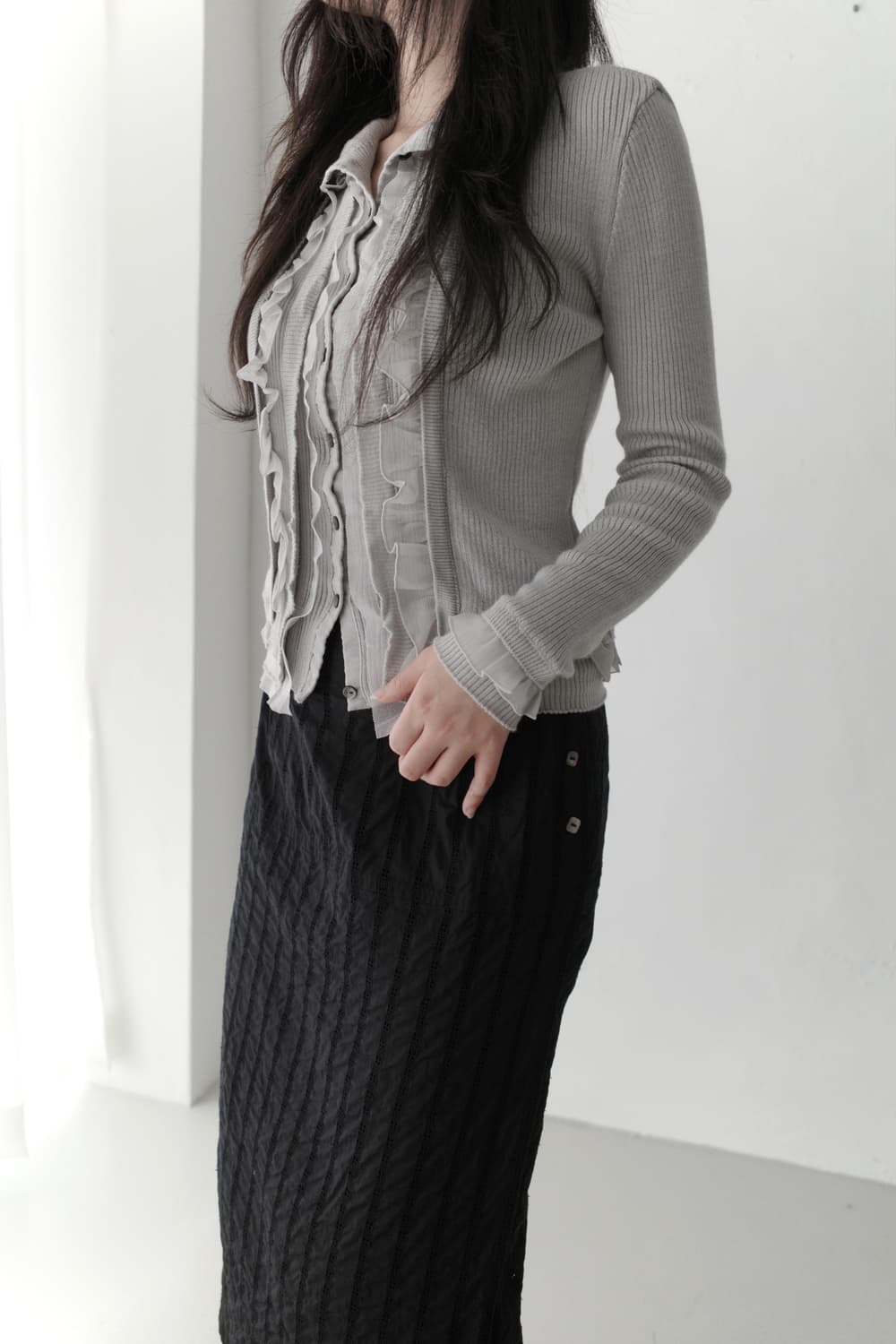 stripe button wrap skirt 상품이미지6