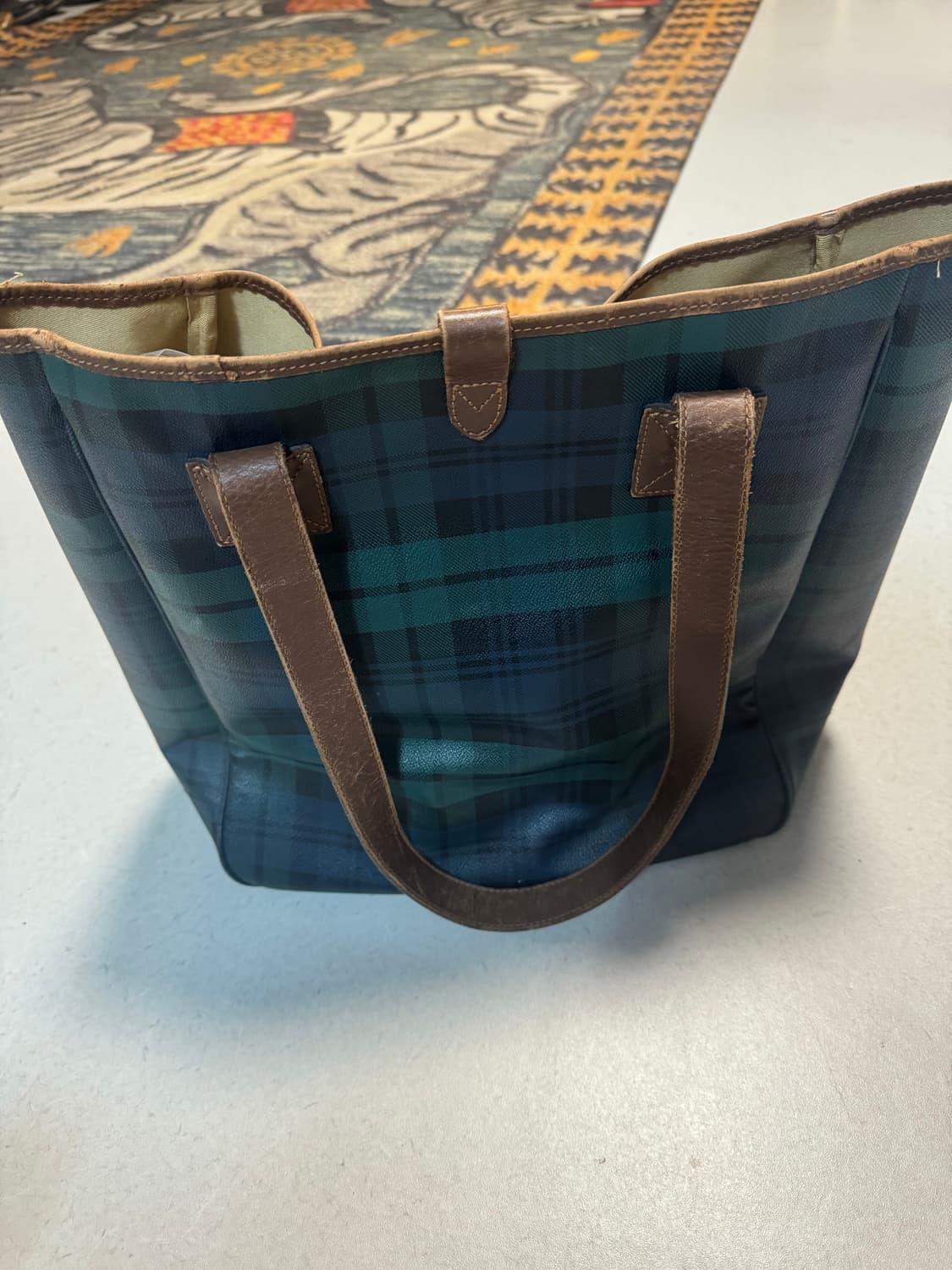 90~00s 폴로 랄프로렌 빈티지 타탄 체크 토트백 상품이미지4