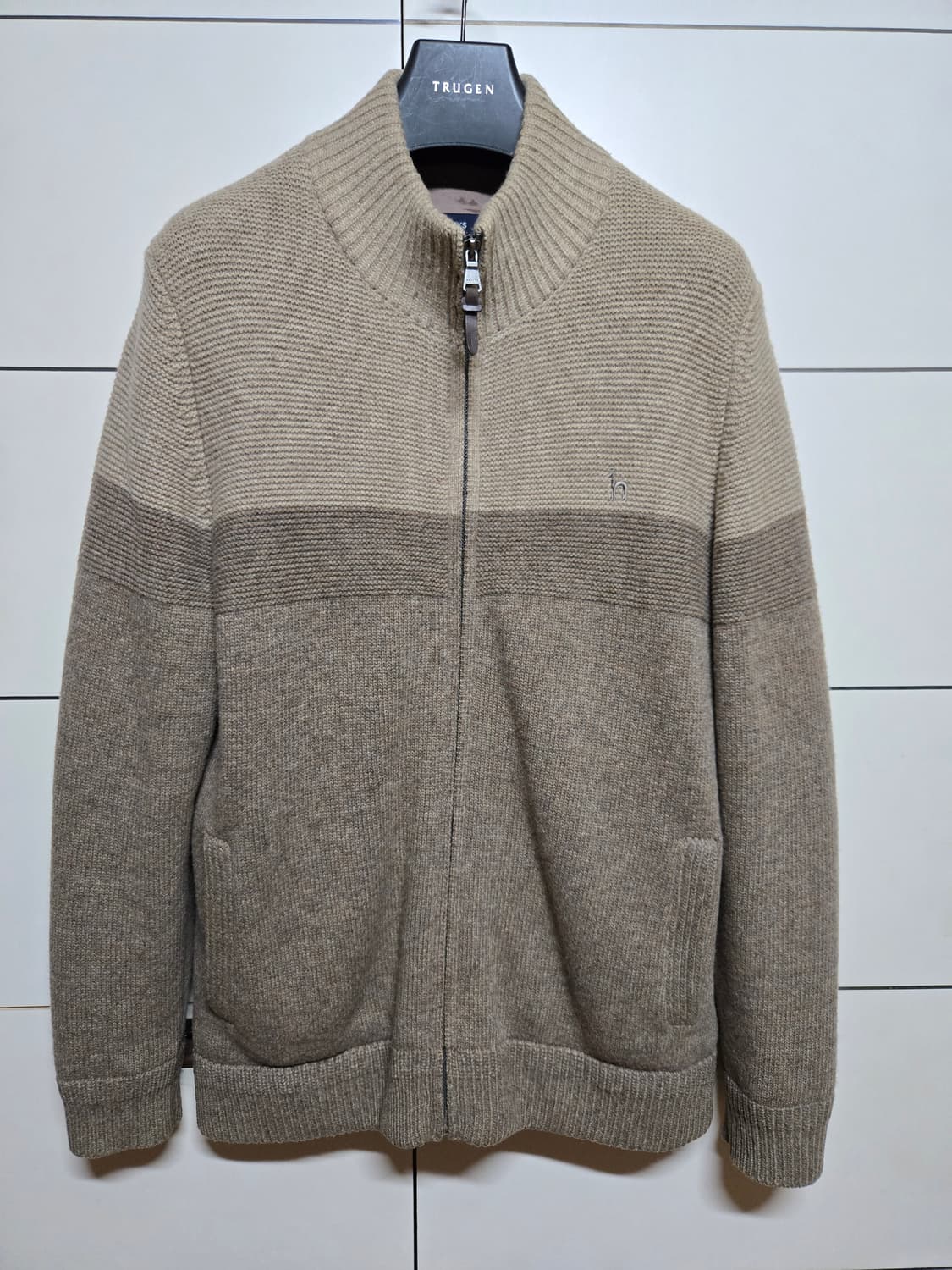 헤지스 골프 남성 방풍 니트 집업 상품이미지2