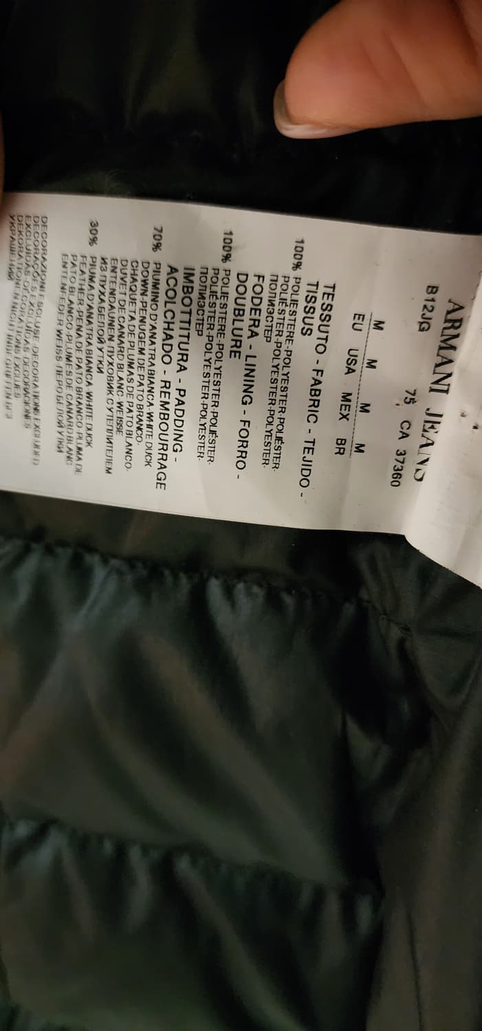 아르마니진 블랙 경량패딩 M사이즈 상품이미지2