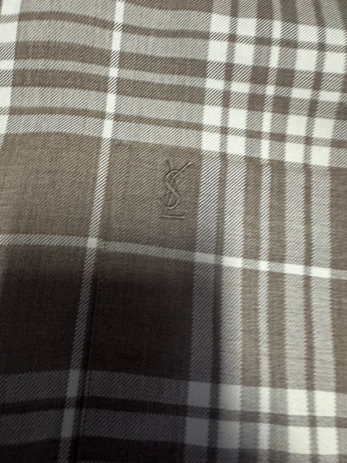 정품!! 입생로랑 YSL 뿌르옴므 클래식 체크 셔츠 L 상품이미지5