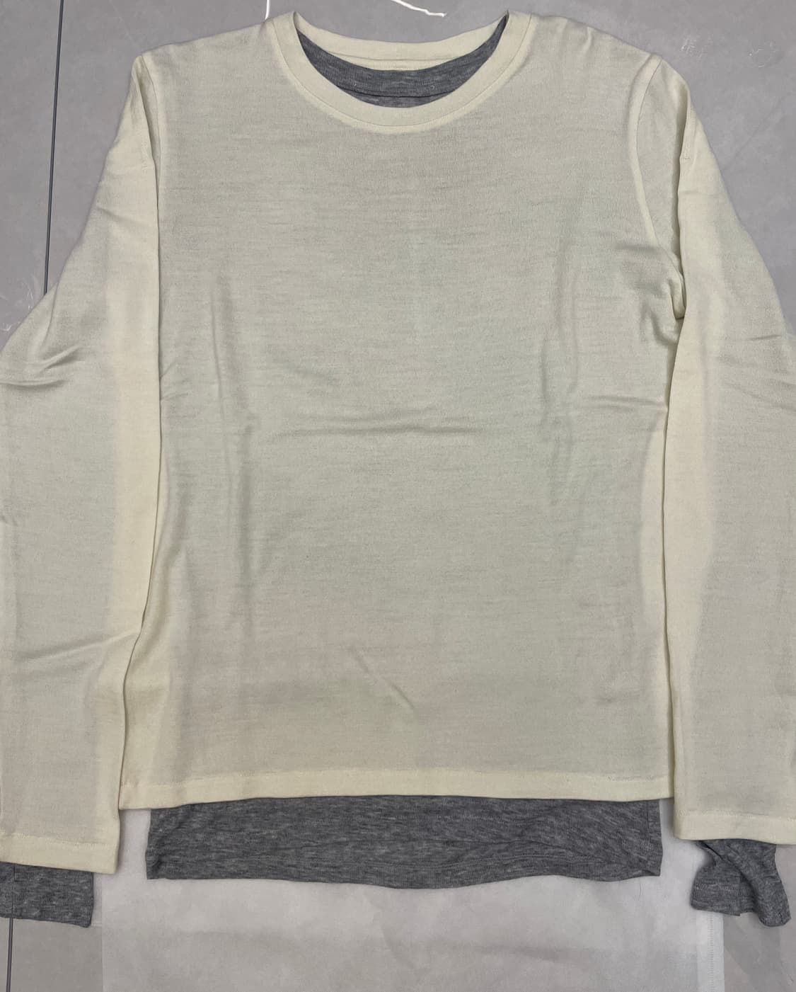 렉토 노바 레이어드 티셔츠 아이보리 24FW 상품이미지1