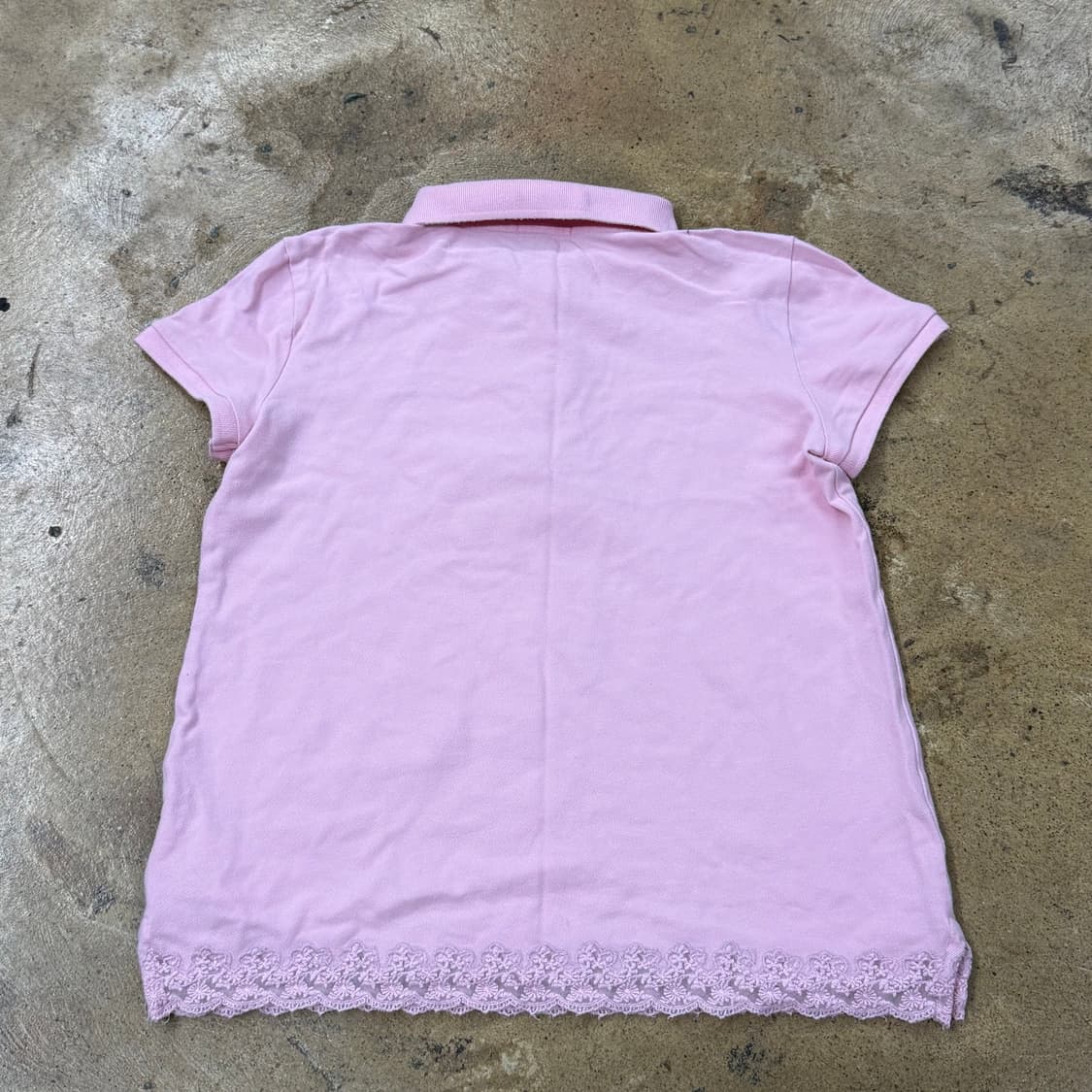 폴로 랄프로렌 핑크 카라 레이스 반팔 티셔츠 상품이미지3