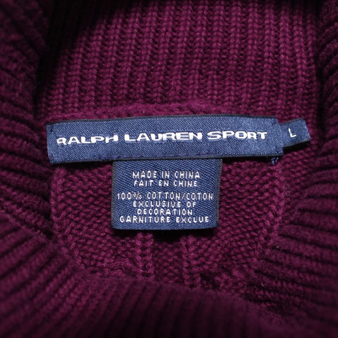 Polo 폴로 랄프로렌 스포츠 버건디 케이블 니트 터틀넥 스웨터 상품이미지6