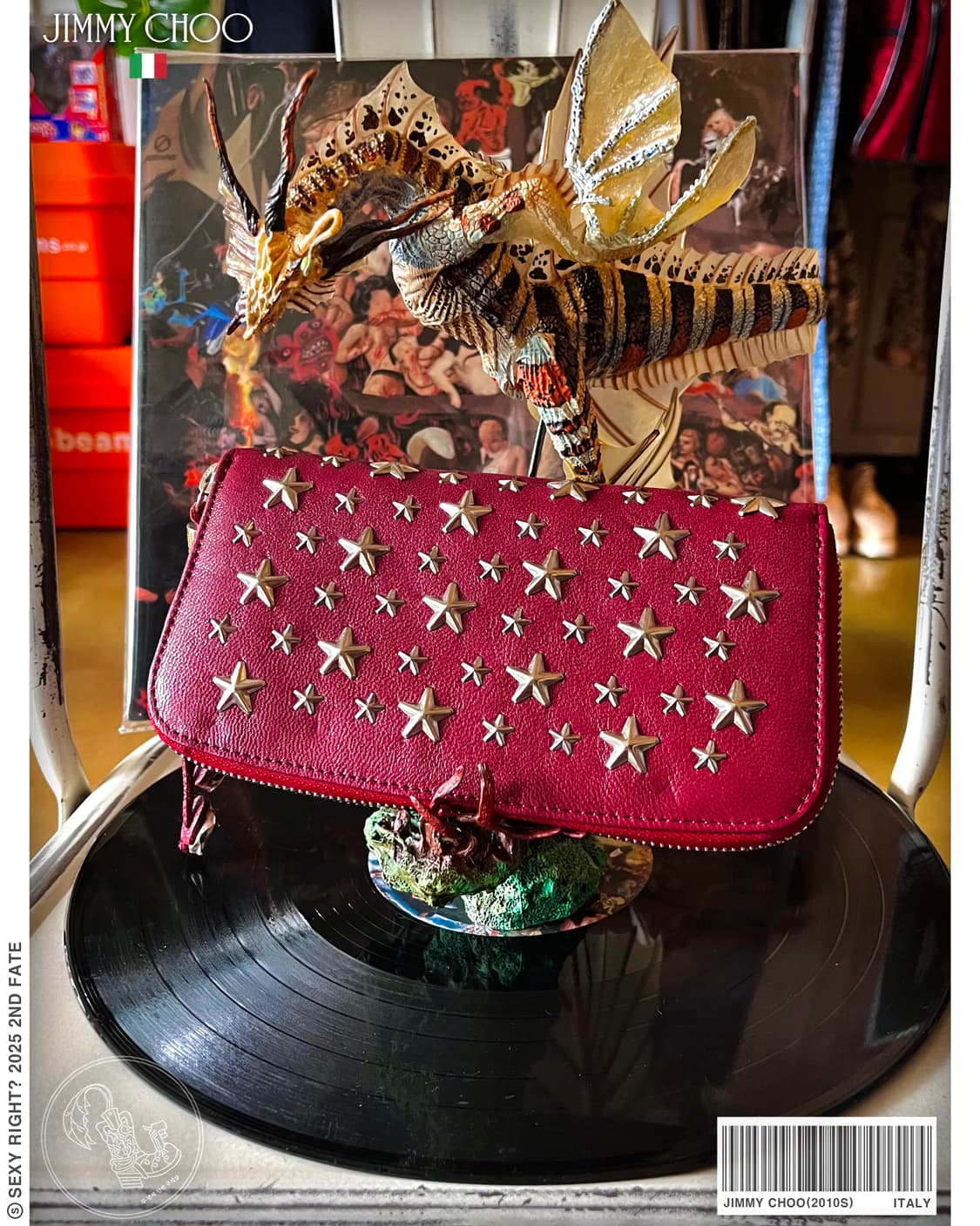 2010s JIMMY CHOO Star Studed Red Wallet 상품이미지1