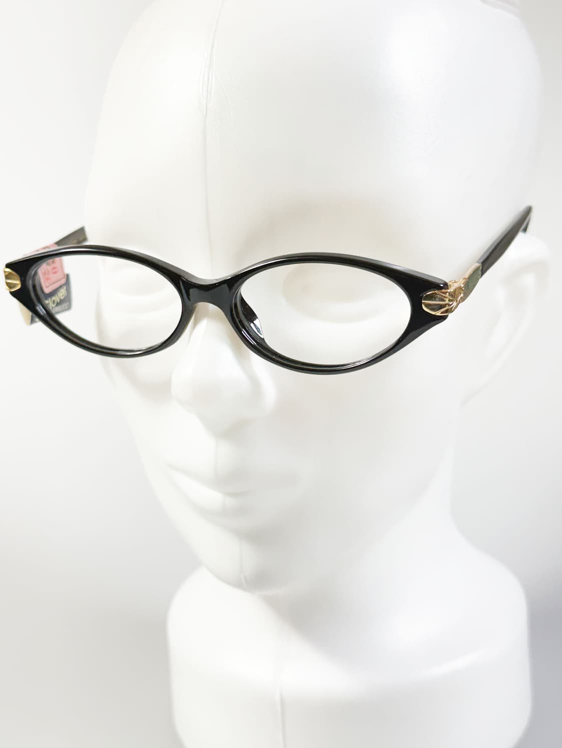 90s CLOVER 블랙 오벌 뿔테 프레임 빈티지 안경 상품이미지8