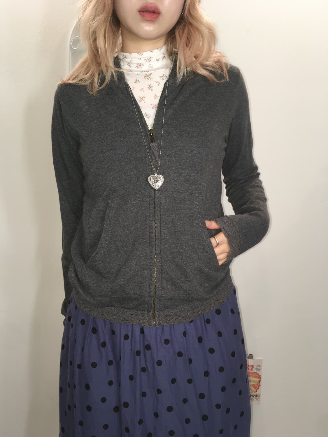 Jpn vintage charcoal hood zipup 상품이미지3