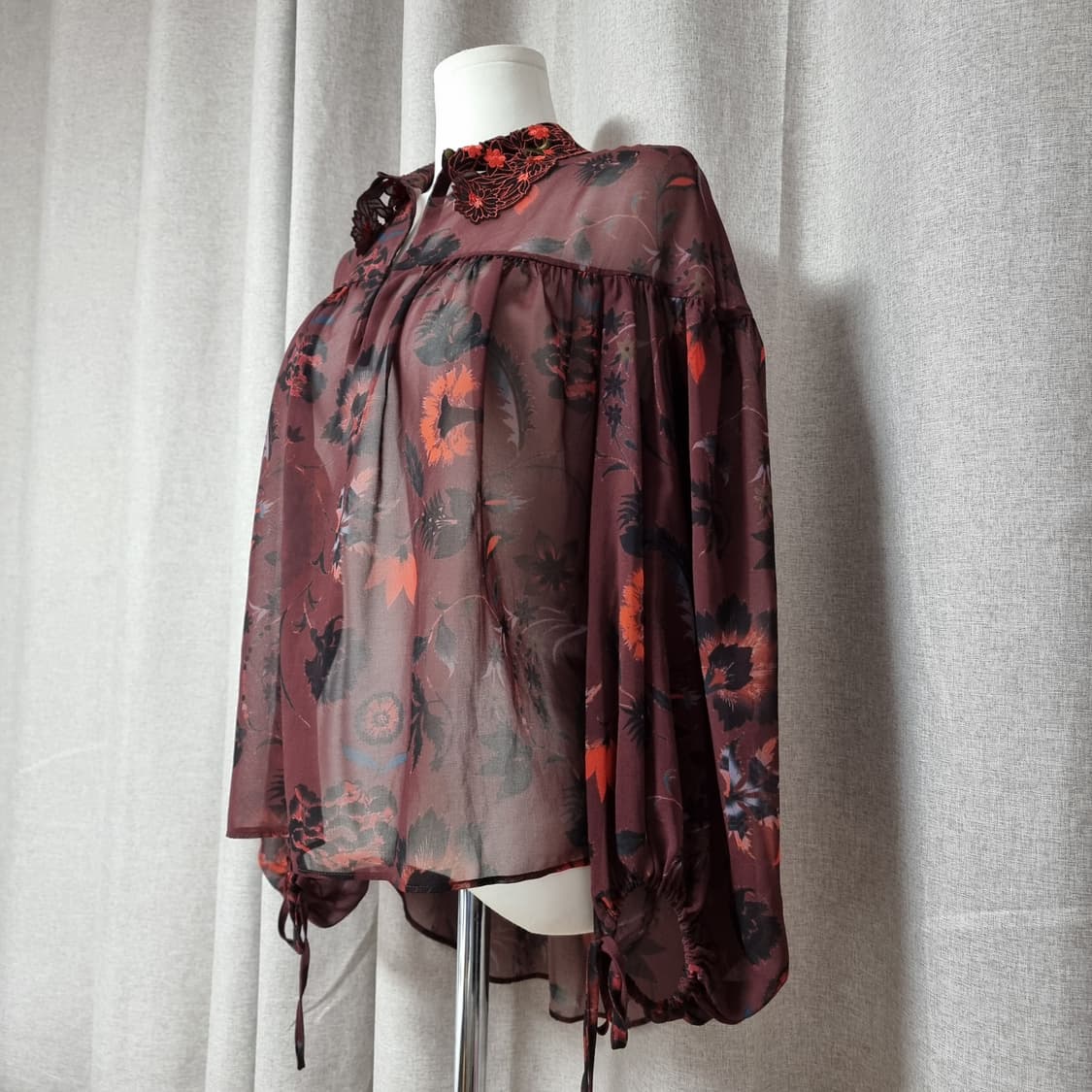 Sandro 산드로 시스루 블라우스 (사이즈1/55-66) 상태최상 상품이미지6