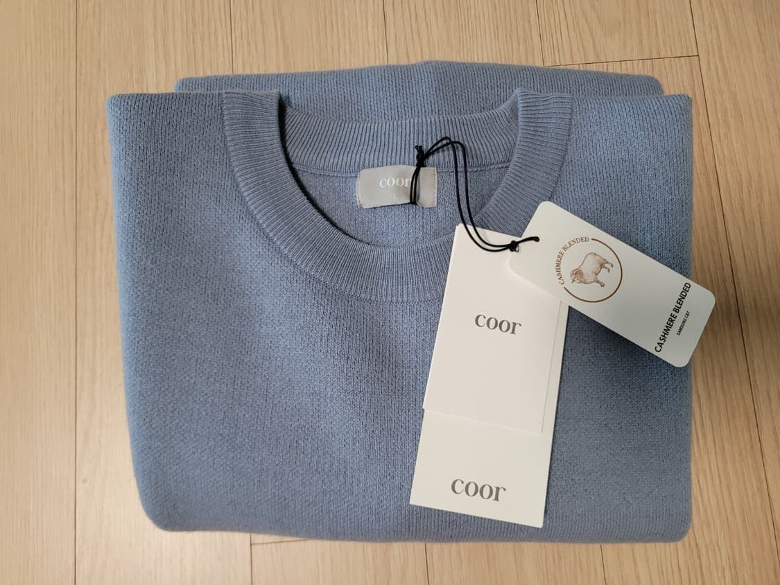 쿠어 캐시미어 니트 블루그레이 L사이즈 상품이미지2