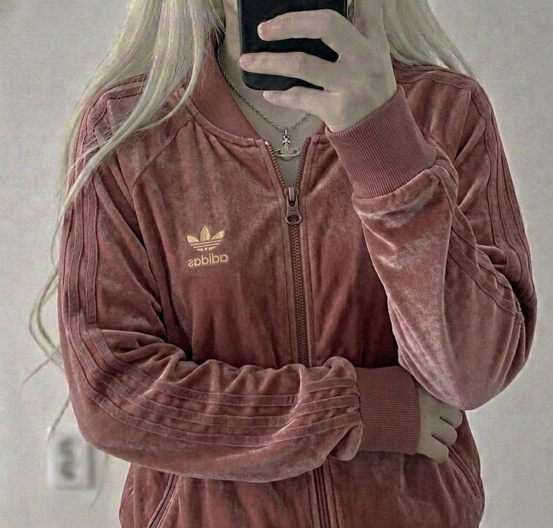 아디다스 인디고 핑크 산딸기 벨벳 트랙탑 져지 상품이미지1