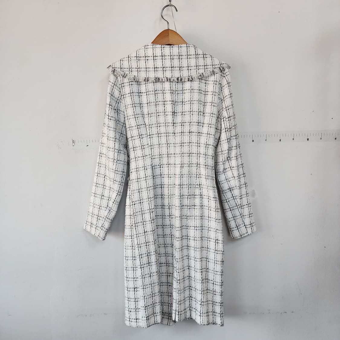 명품 디자인 트위드 체크 롱 원피스 상품이미지4