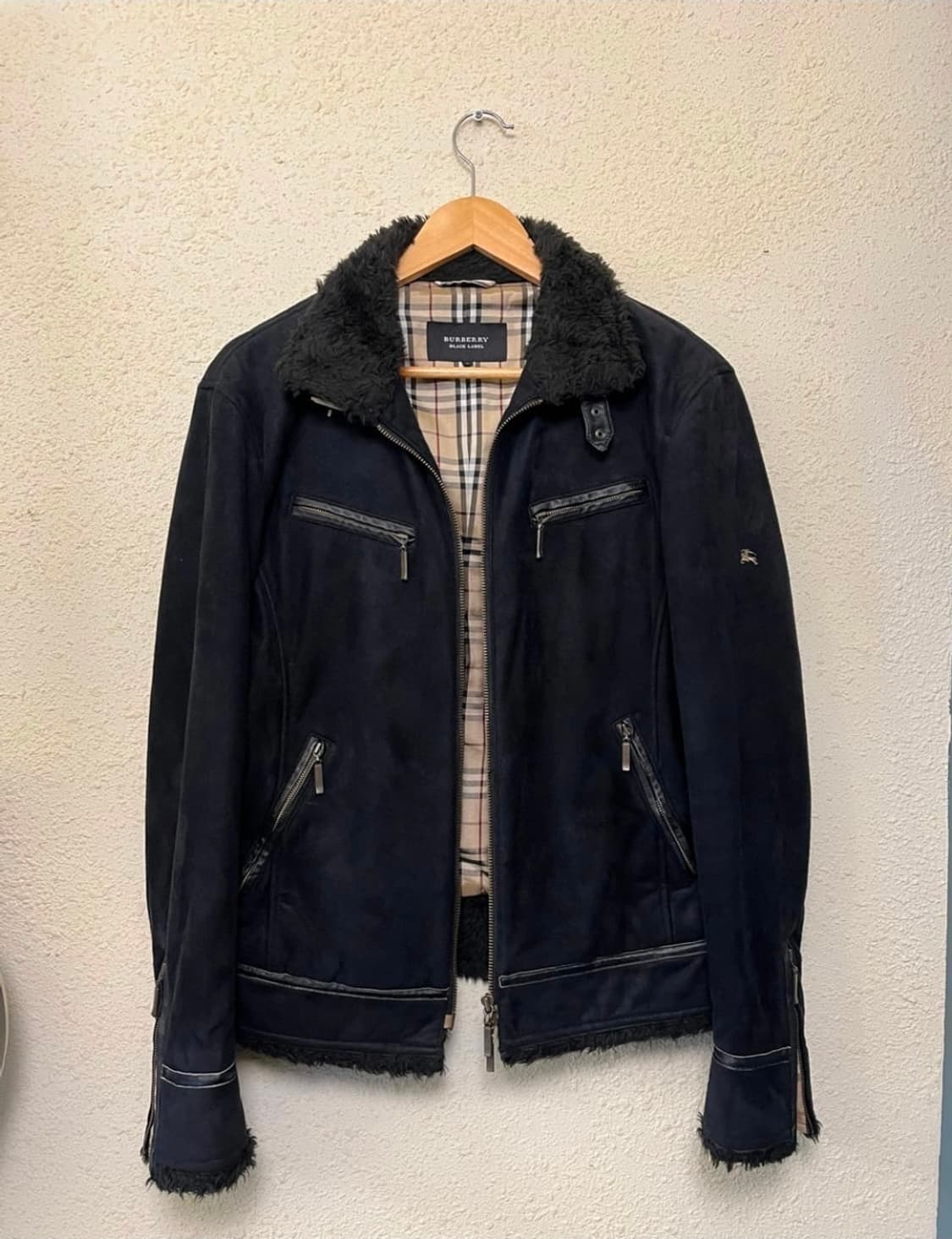 버버리 블랙라벨 레더 스웨이드 자켓 상품이미지1