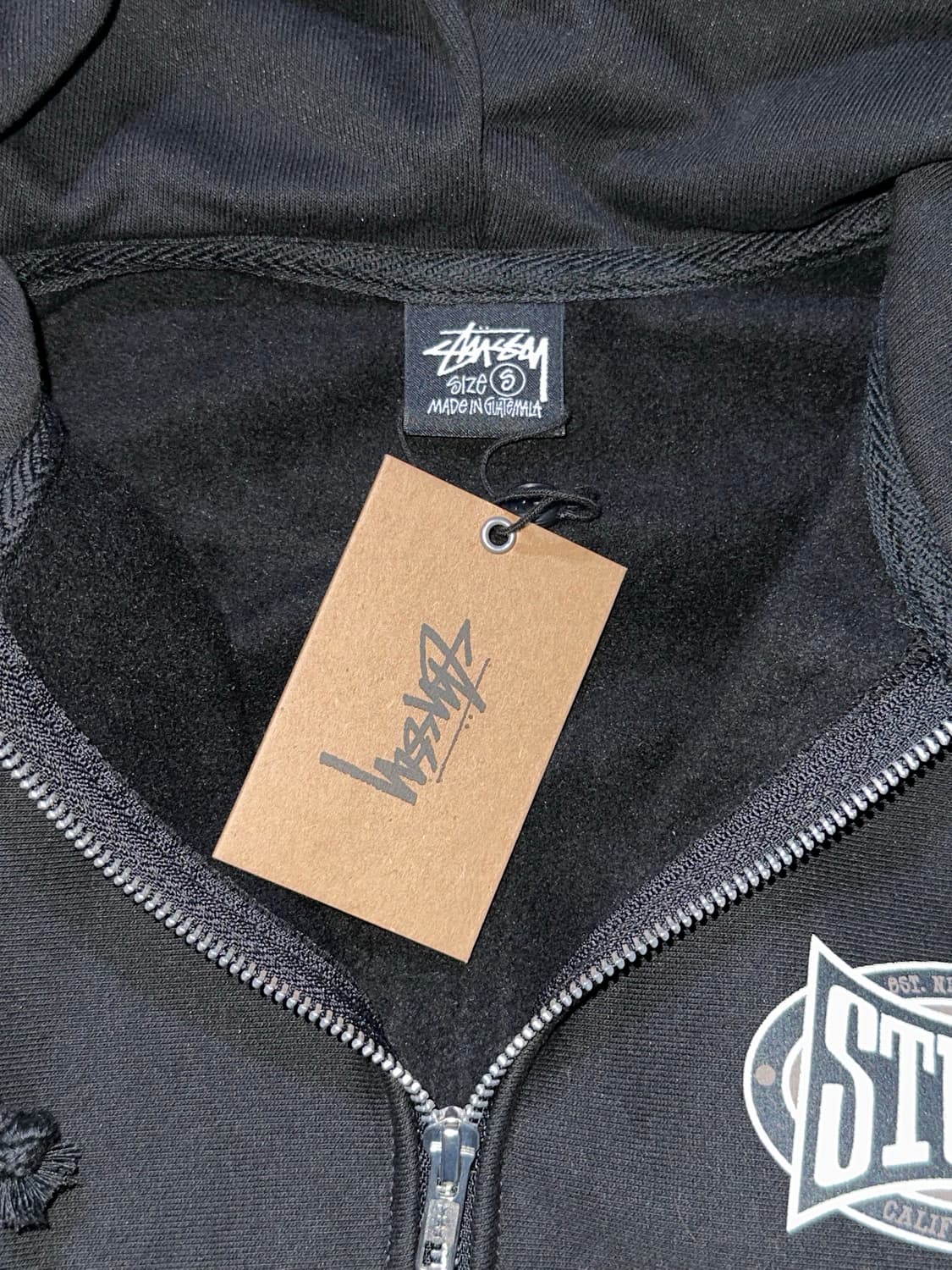 스투시 챔피온 오벌 집 후디 후드집업 블랙 상품이미지4