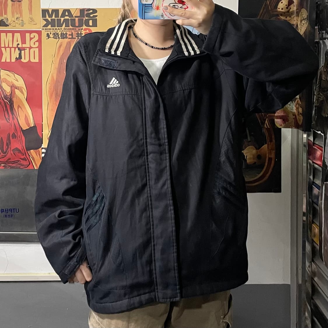 아디다스 블랙 누빔 스타디움 자켓 L  상품이미지1
