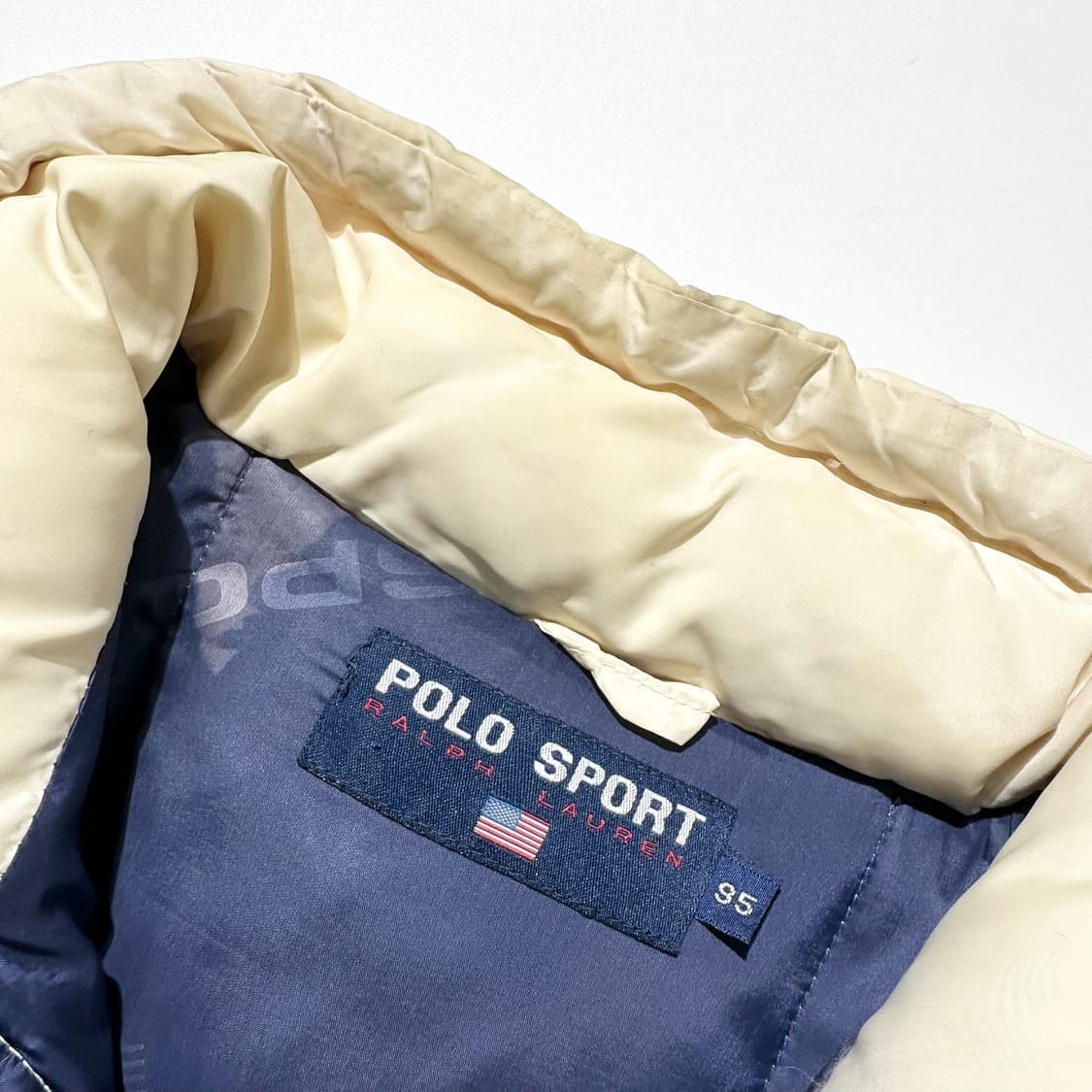 폴로 스포츠 랄프로렌 성조기 로고 다운 푸퍼 패딩 아이보리 상품이미지4