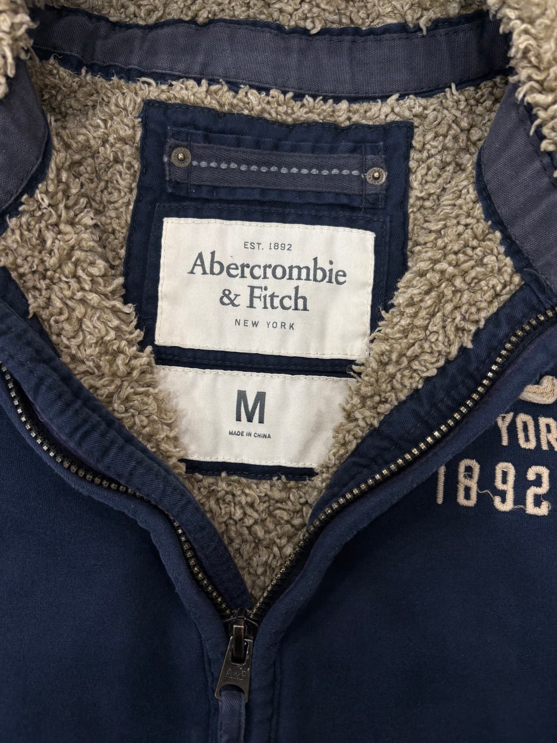 아베크롬비 양털 후드집업 네이비m 상품이미지3