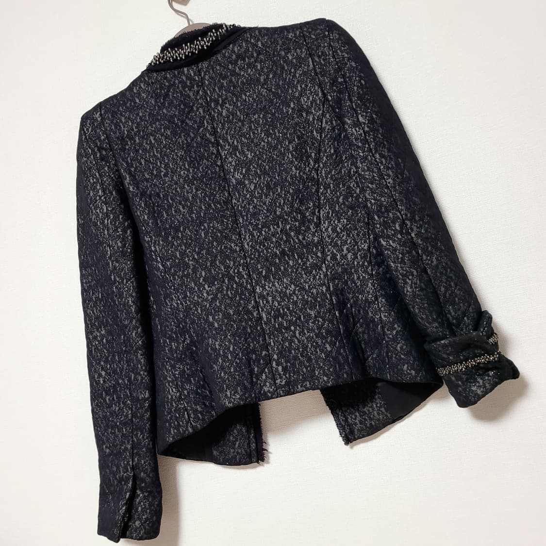 한섬 MINE 마인 시퀸 퀼팅 자켓 메탈후크참 프린지 포인트 (4455) 상품이미지6