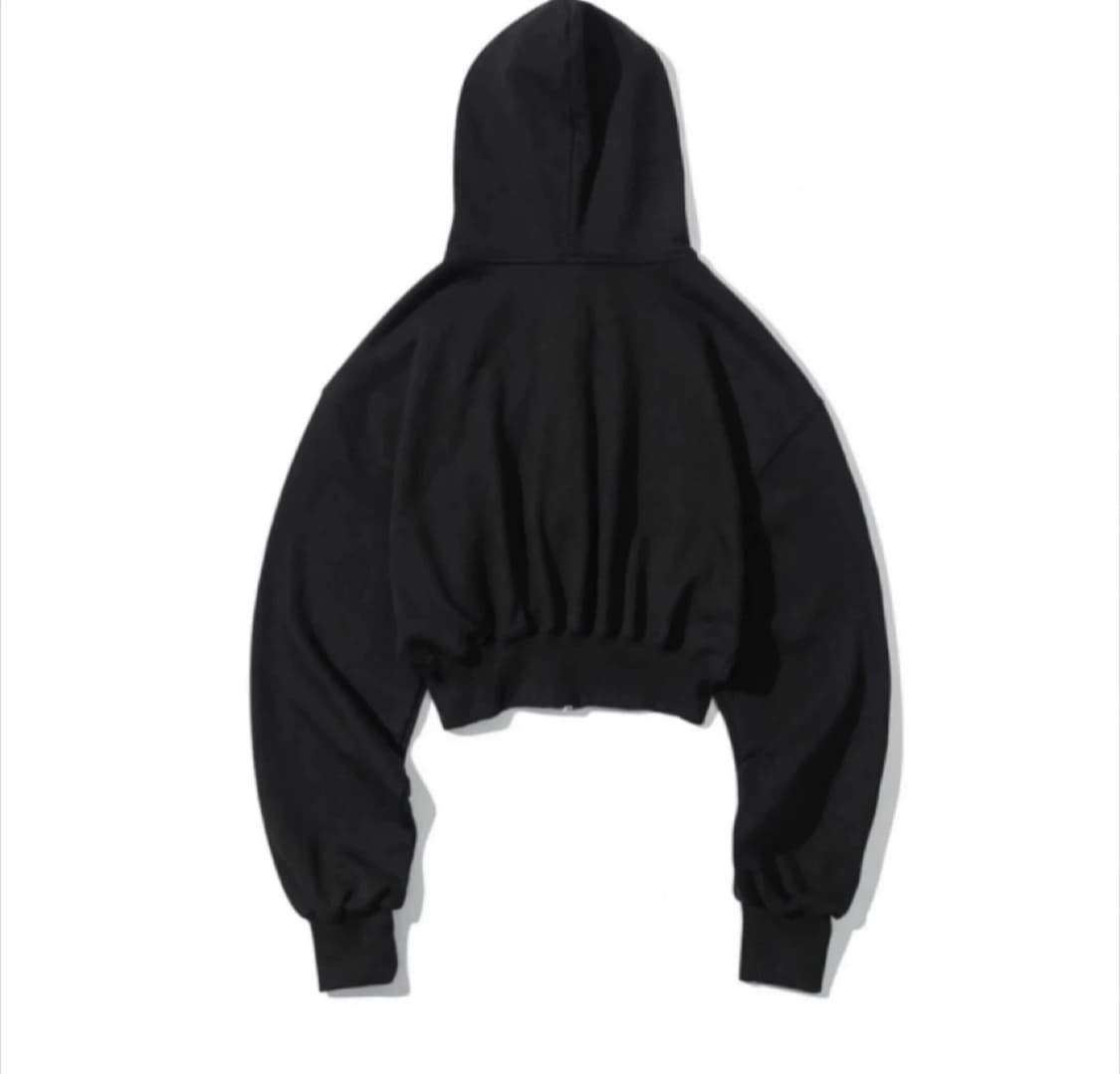 우알롱 크롭 후드집업 (거의 새상품)(black)(xs) 상품이미지2