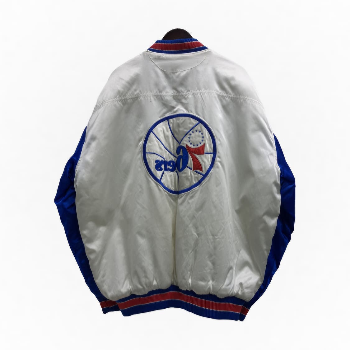 NBA 필라델피아 세븐티식서스 하드우드 클래식 사틴 바시티 자켓 L 상품이미지9