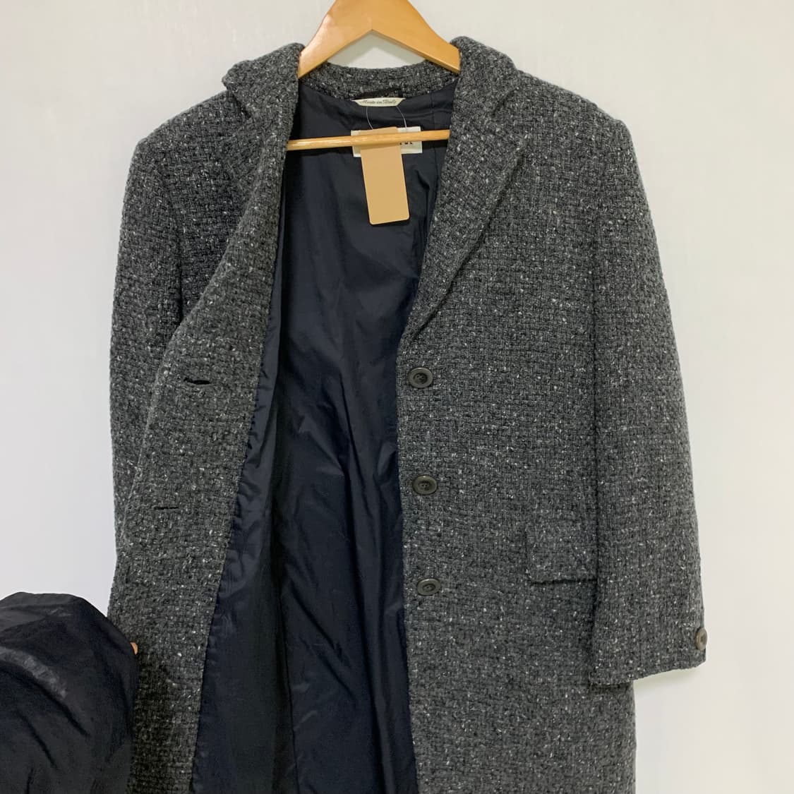 스포트막스 막스마라 빈티지 울 트위드 롱 코트 차콜 상품이미지5