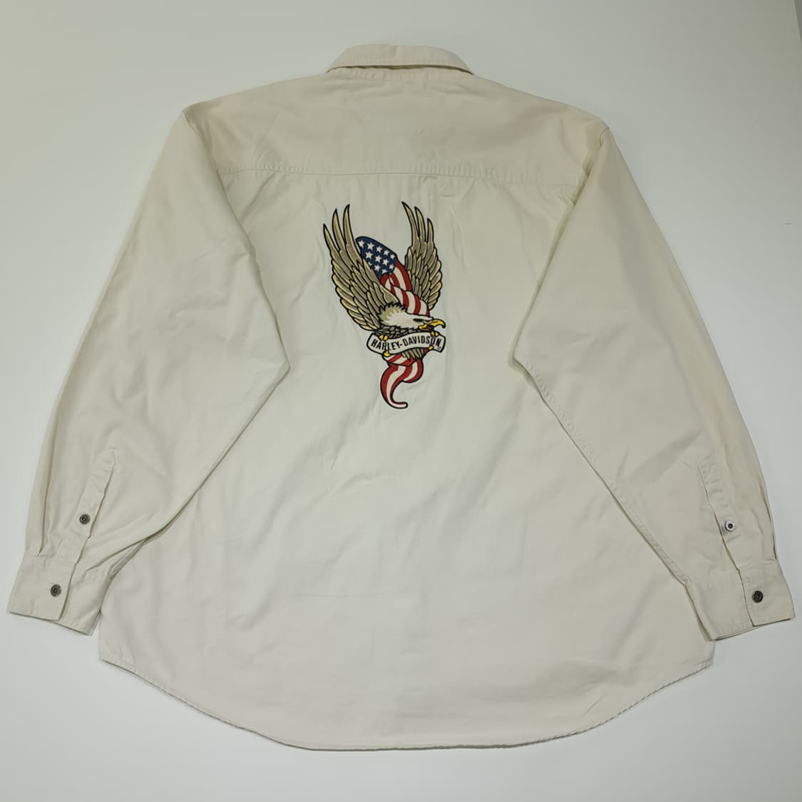CL581 XL 할리데이비슨 00s 홍콩판 코튼 아이보리 셔츠 상품이미지10