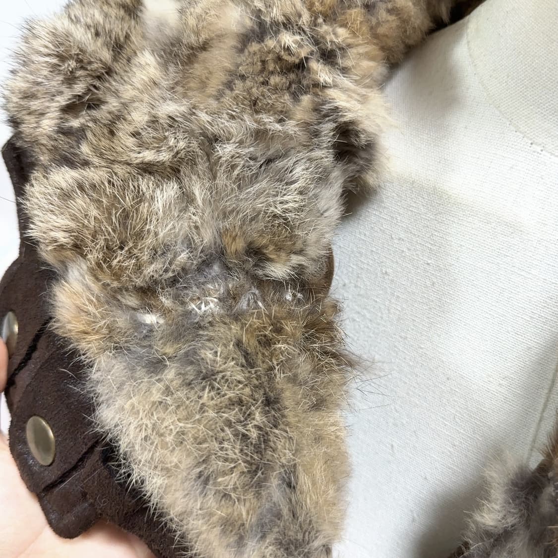 빈티지 Y2K토끼털칼라 스웨이드 가죽자켓 상품이미지5