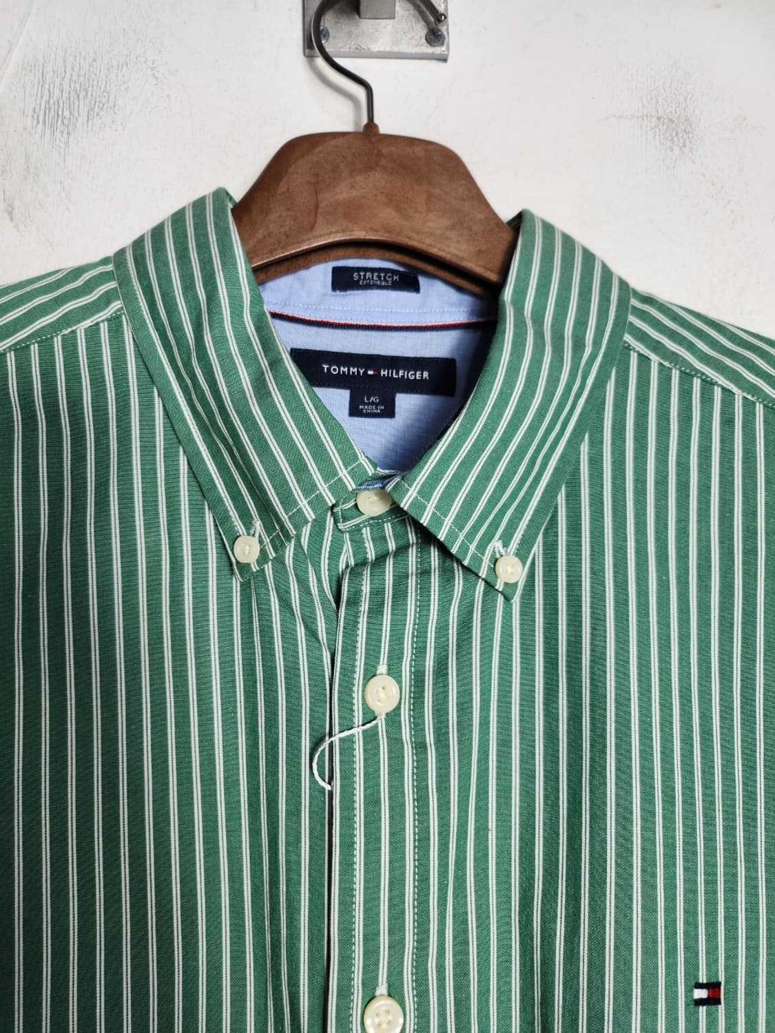 타미힐피거 그린 스트라이프 셔츠 상품이미지2