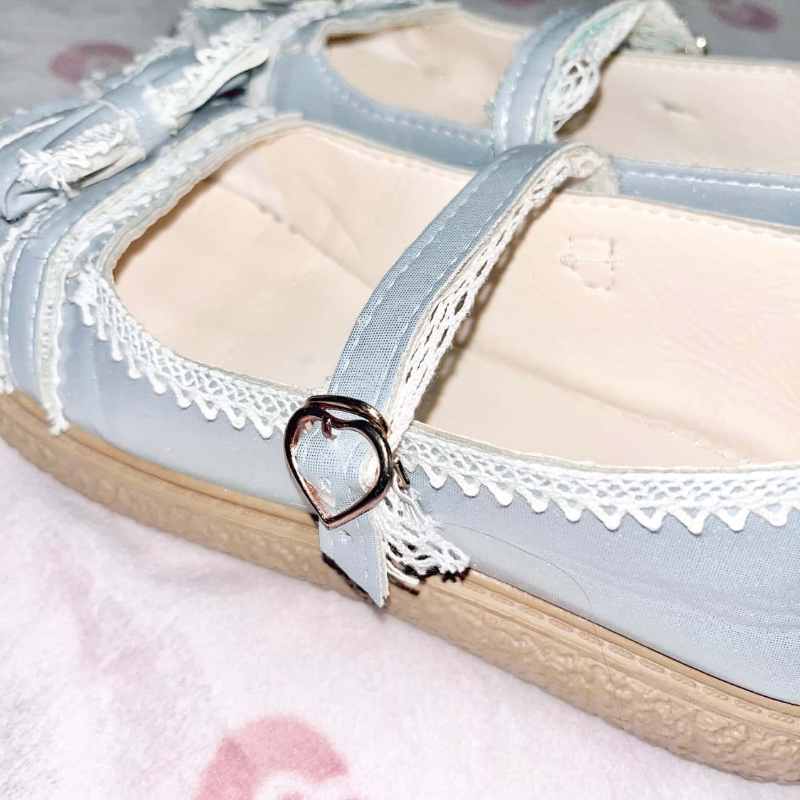 히메갸루 리본 레이스 프릴 소라 하늘 구두 로걀 상품이미지4