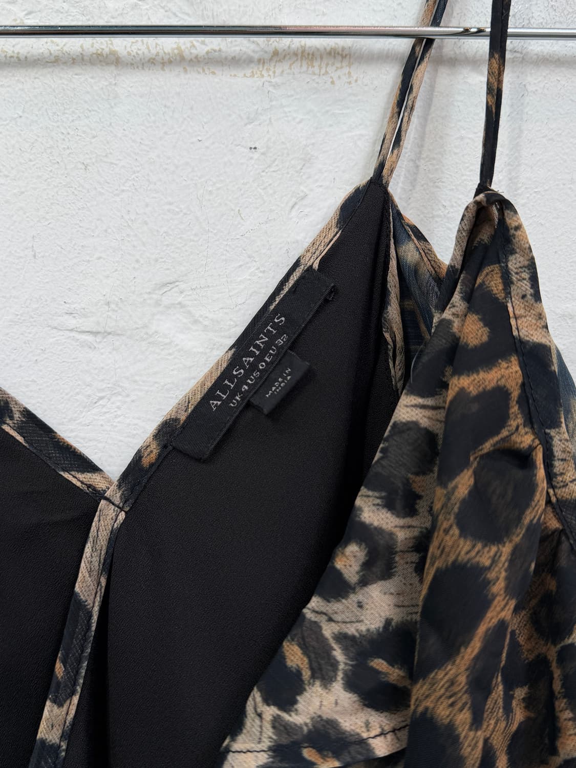 Allsaints 올세인츠 레오파드 러플 드레스 UK 4(XS) 상품이미지3